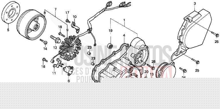 KURBELGEHAEUSEDECKEL, L./ GENERATOR von Dominator 250 CHECKER BLACK METALLIC (NH217K) von 1993